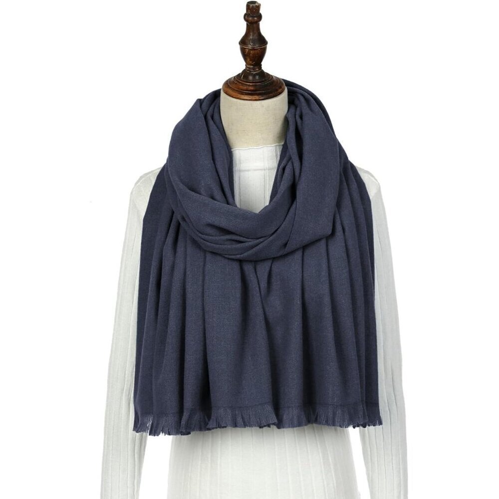 🆕 Women Blue Wedding Evening Dress Pashmina Shawl Winter Foulard Femme Wraps - Picture 2 of 7